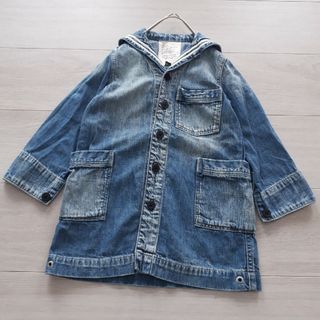 denim dungaree セーラーカラー デニム ワンピース 100