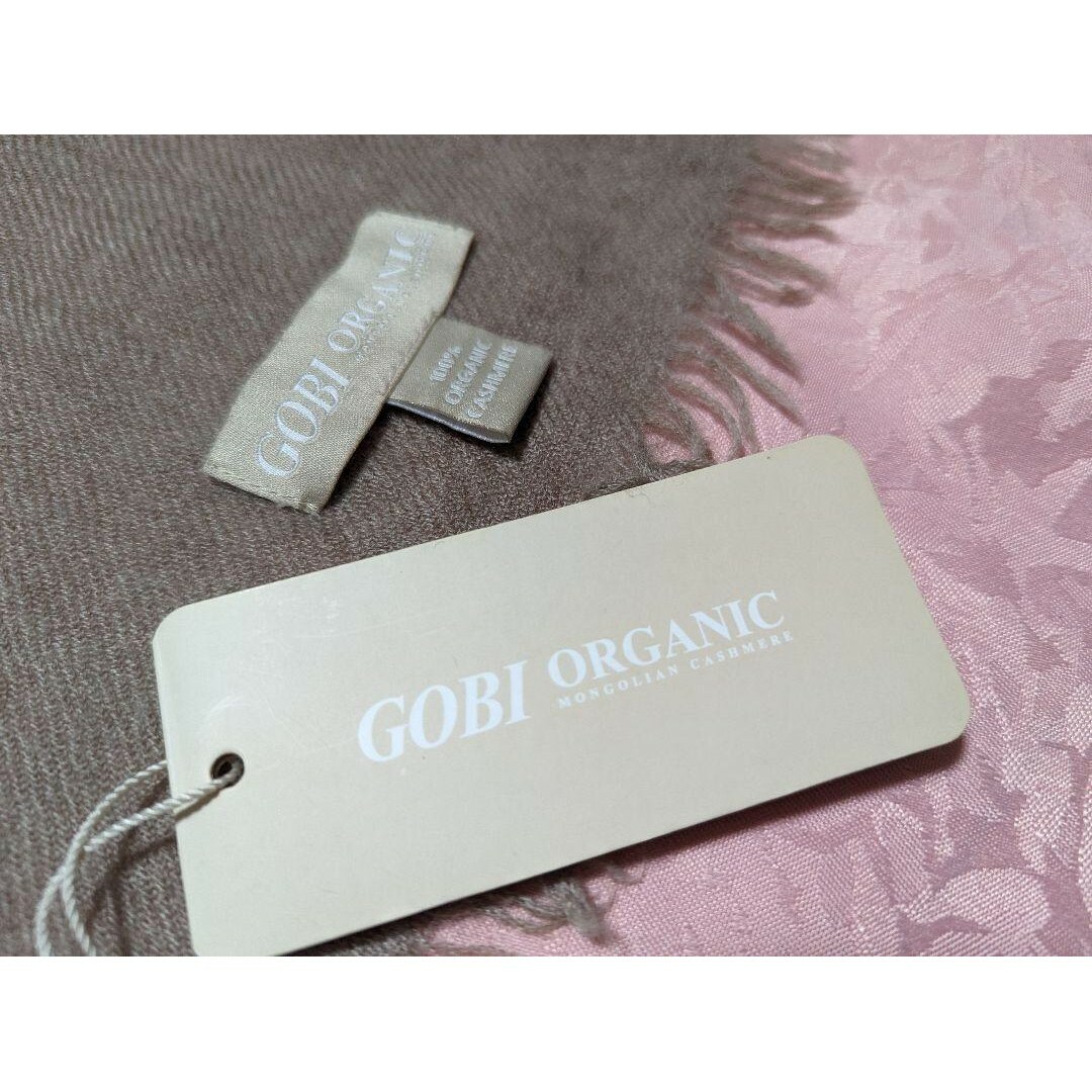 モンゴル産 GOBI ゴビ オーガニックカシミヤ100% マフラー ベージュ レディースのファッション小物(マフラー/ショール)の商品写真