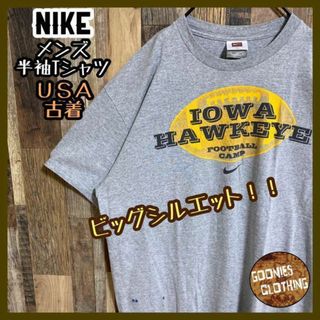 ナイキ(NIKE)のナイキ カレッジ チームロゴ アメフト アイオワ ホークス Tシャツ USA古着(Tシャツ/カットソー(半袖/袖なし))