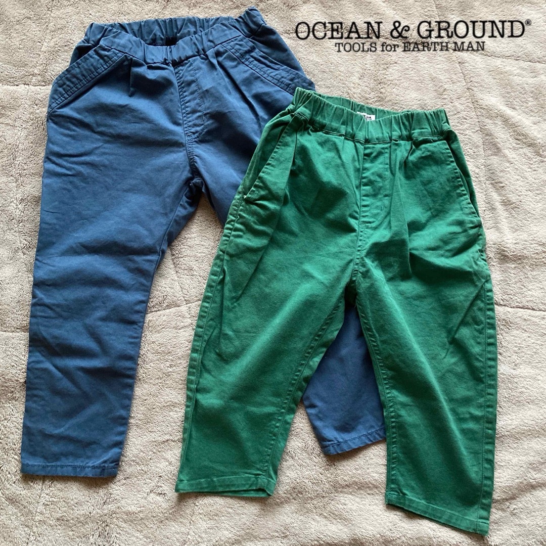 OCEAN&GROUND(オーシャンアンドグラウンド)のOcean&Ground/BLUEU AZUR テーパードパンツ 2着セット キッズ/ベビー/マタニティのキッズ服女の子用(90cm~)(パンツ/スパッツ)の商品写真