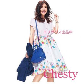 チェスティ(Chesty)のChesty グラデーション ローズ スカート 薔薇 チェスティ(ひざ丈スカート)