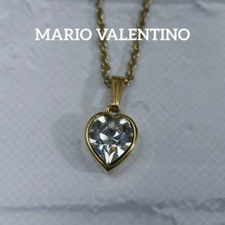 マリオバレンチノ(MARIO VALENTINO)の【匿名配送】マリオバレンチノ ネックレス ゴールド ストーン ハート(ネックレス)