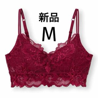 GU - 新品 大人色気 美胸 総レースノンワイヤーブラジャー ナイト 下着 インナー M