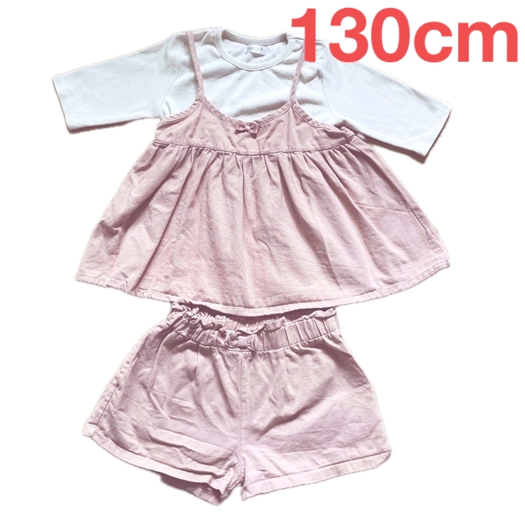 上下3点セット　130cm キッズ/ベビー/マタニティのキッズ服女の子用(90cm~)(Tシャツ/カットソー)の商品写真