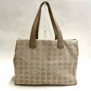 シャネル(CHANEL)のCHANEL(シャネル) トートバッグ ニュートラベルライントートMM A15991 グレーベージュ ゴールド金具 ナイロンジャガード×レザー(トートバッグ)