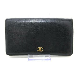 シャネル(CHANEL)のCHANEL(シャネル) 長財布 - 黒 ココマーク/ゴールド金具 レザー(財布)