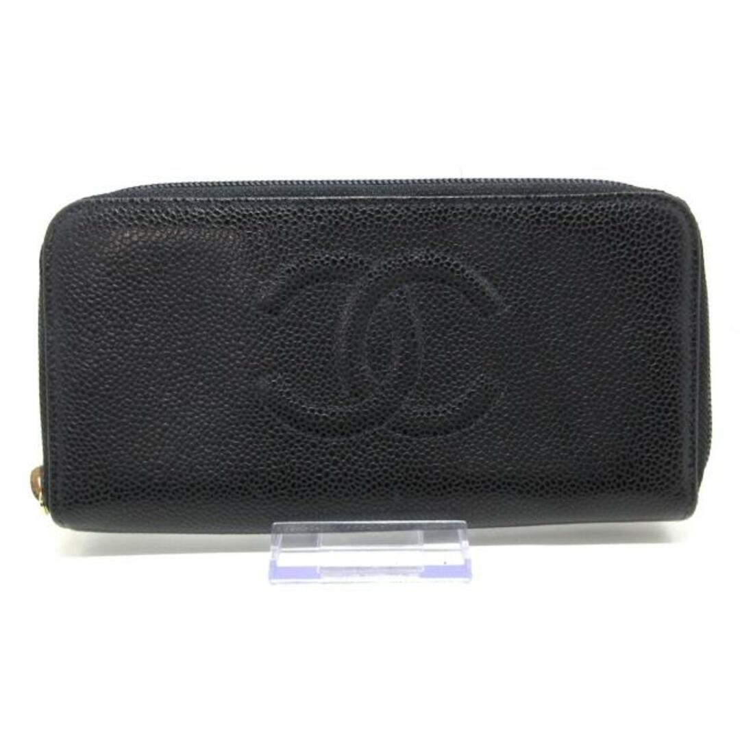 CHANEL(シャネル)のCHANEL(シャネル) 長財布 - 黒 ラウンドファスナー キャビアスキン レディースのファッション小物(財布)の商品写真