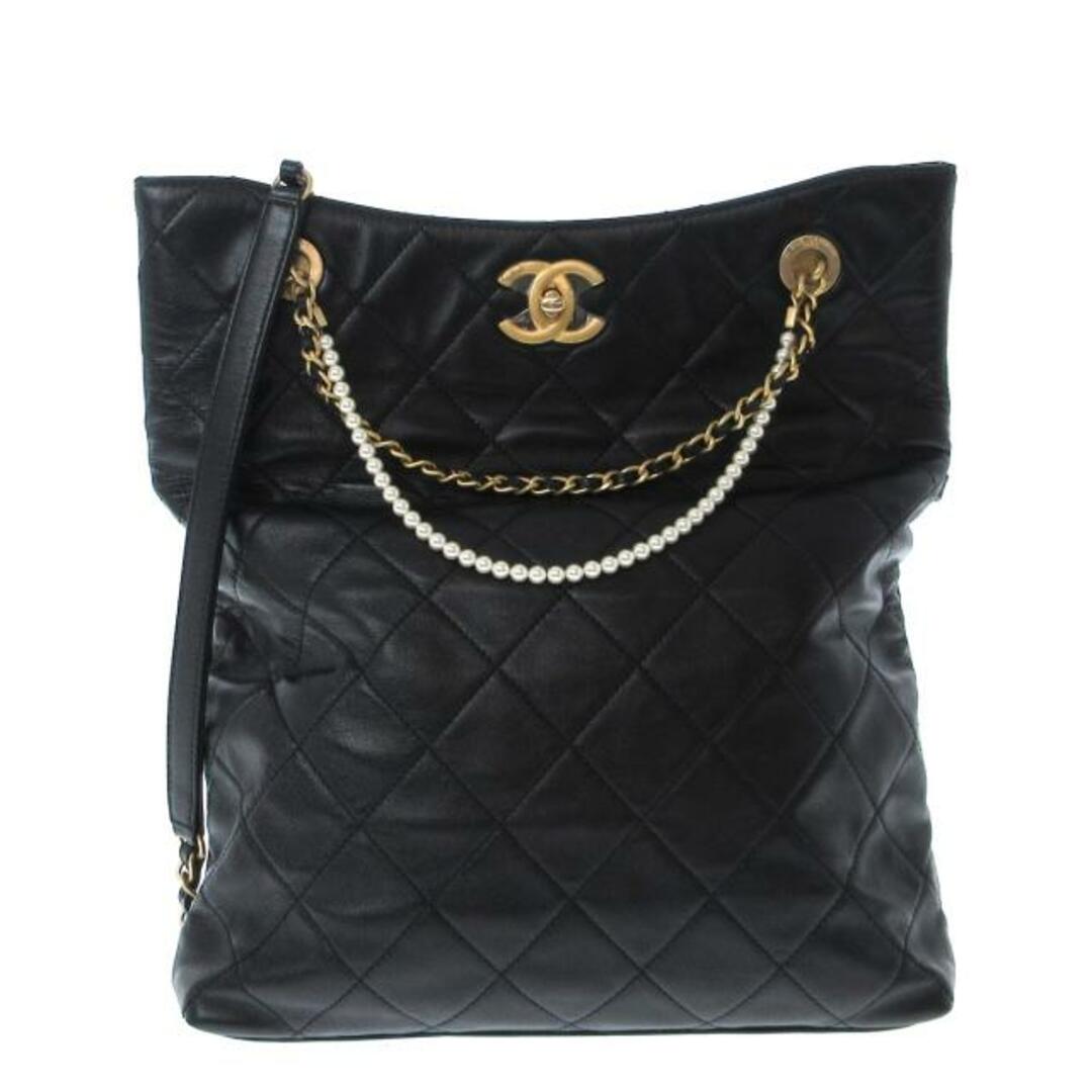 CHANEL - CHANEL(シャネル) ショルダーバッグ レディース マトラッセ AS2213 黒 チェーンショルダー/ゴールド金具/フェイクパール ラムスキン