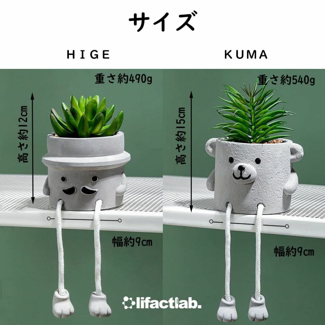 【色: Hige & Kuma】lifactlab. 観葉植物 フェイク フェイ その他のその他(その他)の商品写真