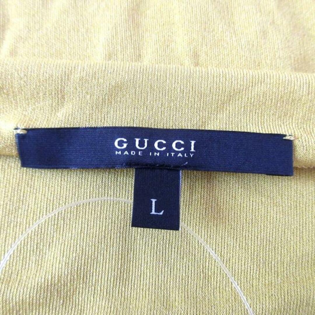 Gucci(グッチ)のGUCCI(グッチ) 半袖カットソー サイズL レディース - 186742 ダークイエロー シルク レディースのトップス(カットソー(半袖/袖なし))の商品写真