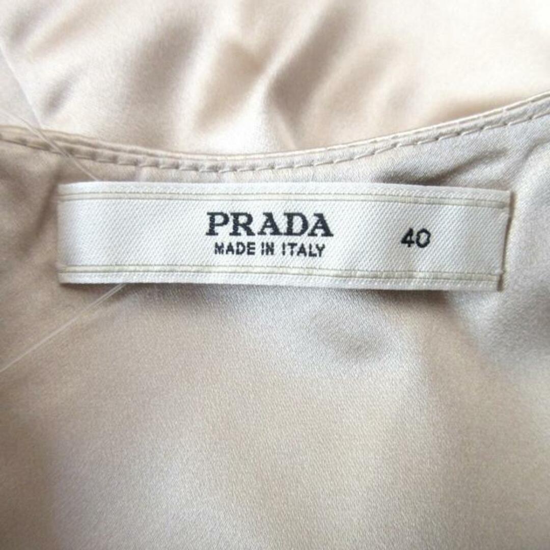 PRADA(プラダ)のPRADA(プラダ) 半袖カットソー サイズ40 M レディース - ベージュ シルク レディースのトップス(カットソー(半袖/袖なし))の商品写真