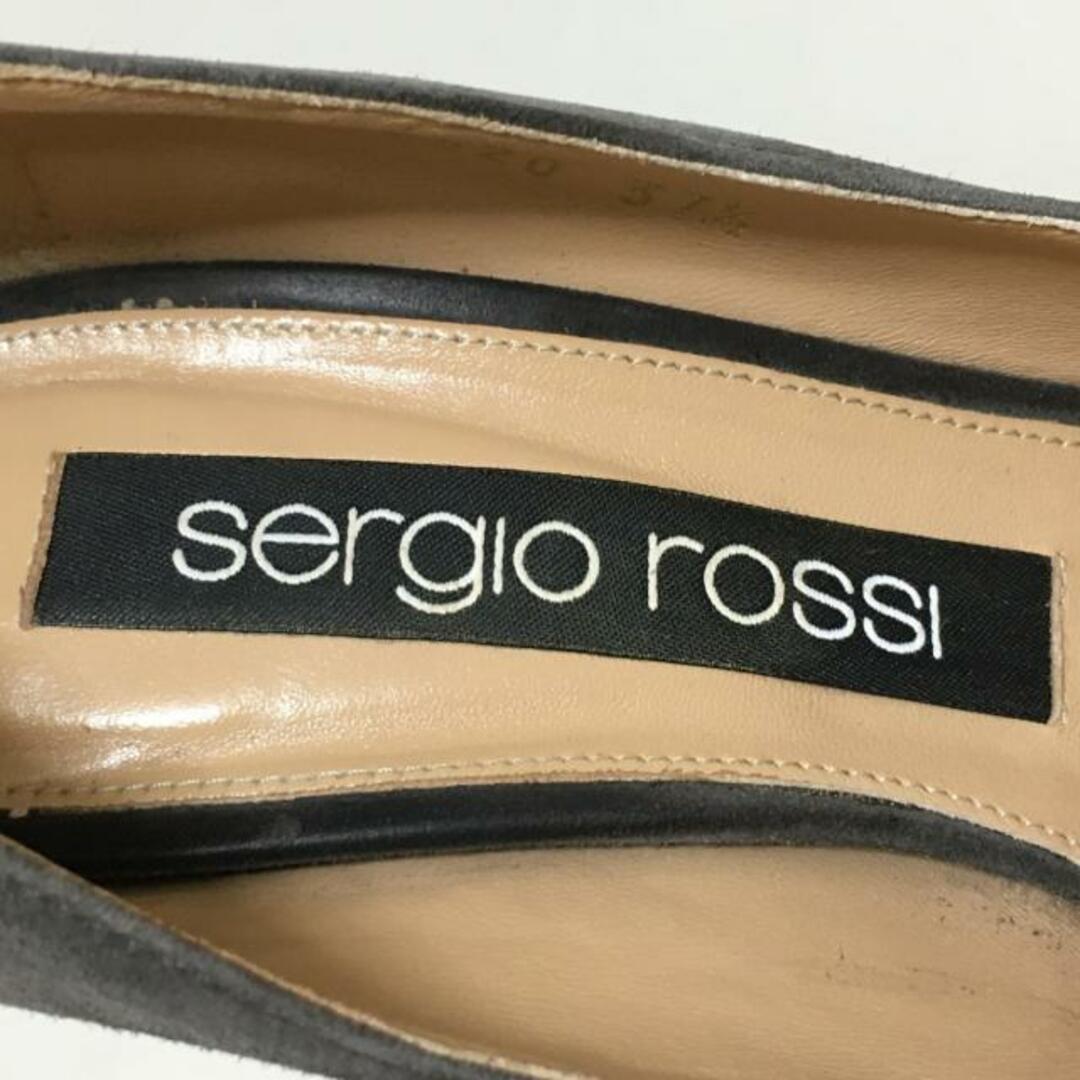 Sergio Rossi(セルジオロッシ)のsergio rossi(セルジオロッシ) パンプス 37 1/2 レディース - ダークグレー リボン スエード レディースの靴/シューズ(ハイヒール/パンプス)の商品写真