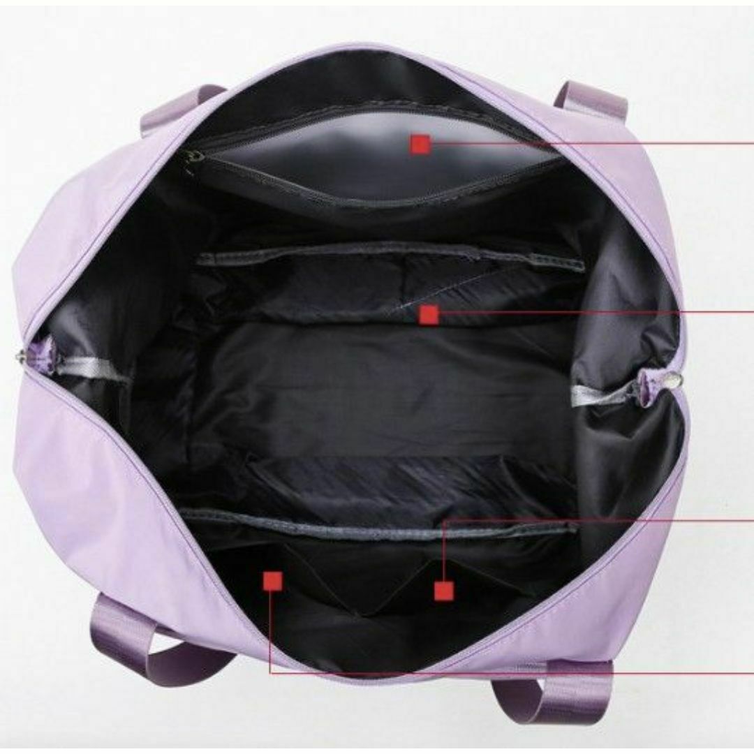 トラベルバッグ ボストンバッグ 拡張 大容量 パープル レディースのバッグ(ボストンバッグ)の商品写真