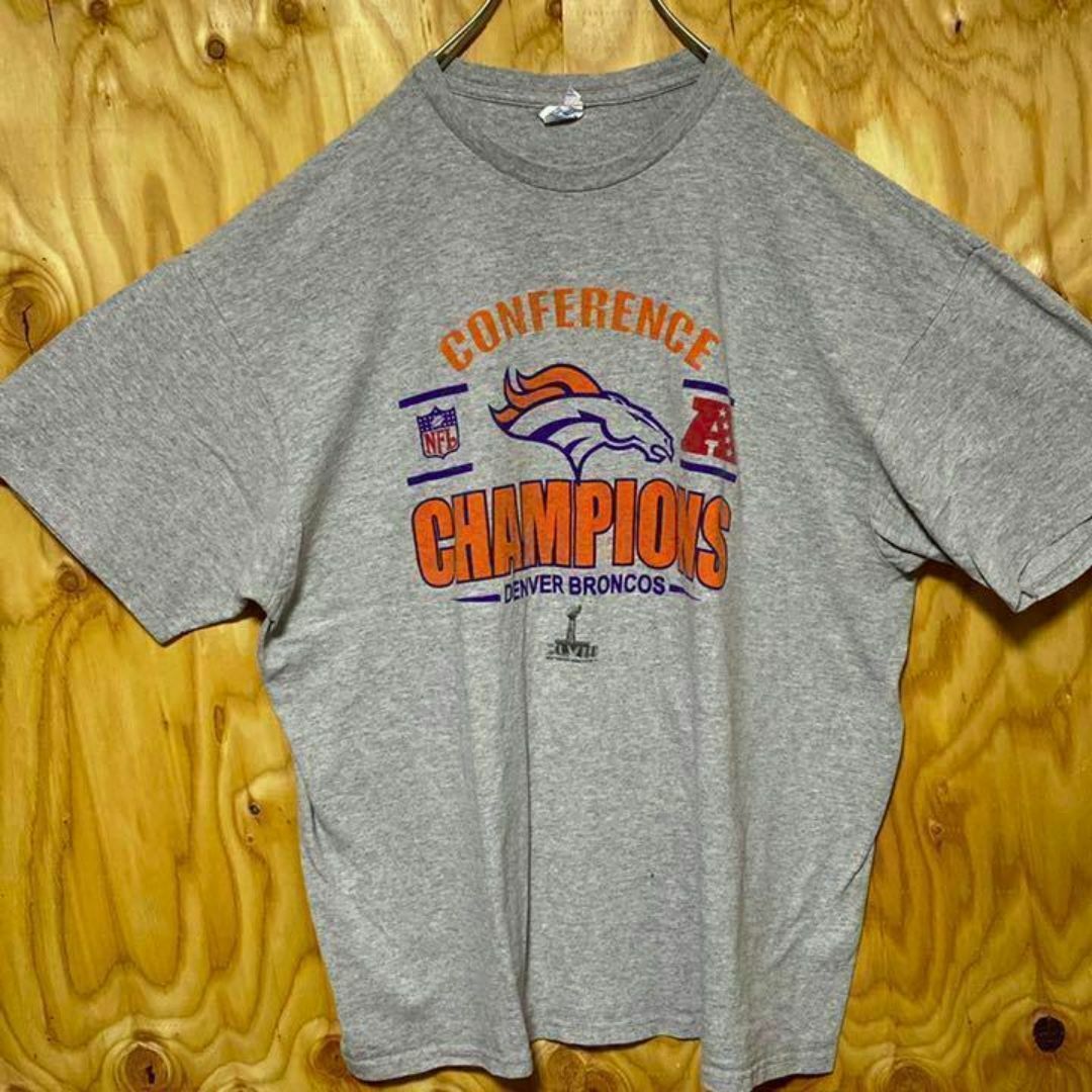 デカロゴ USA古着 90s NFL ブロンコス ゆるダボ 半袖 Tシャツ メンズのトップス(Tシャツ/カットソー(半袖/袖なし))の商品写真