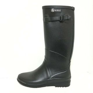 エーグル(AIGLE)のAIGLE(エーグル) レインブーツ 39 レディース - 黒 ラバー(レインブーツ/長靴)