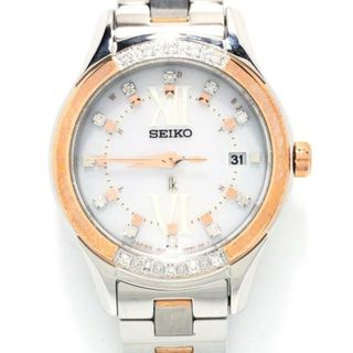 セイコー(SEIKO)のSEIKO(セイコー) 腕時計 LUKIA(ルキア) 1B22-0AT0 レディース 電波/21Pダイヤ 白(腕時計)