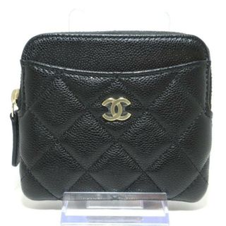 CHANEL - CHANEL(シャネル) コインケース美品  マトラッセ 黒 ゴールド金具 キャビアスキン