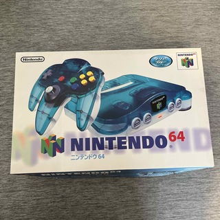 ニンテンドウ(任天堂)の【動作確認済み】Nintendo64  クリアブルー(家庭用ゲーム機本体)