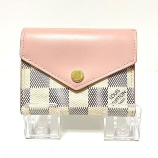 ルイヴィトン(LOUIS VUITTON)のLOUIS VUITTON(ルイヴィトン) 3つ折り財布 ダミエ ポルトフォイユゾエ N60292 アズール×ローズプードル ダミエ・アズール キャンバス、レザー（皮革の種類：牛革）(財布)