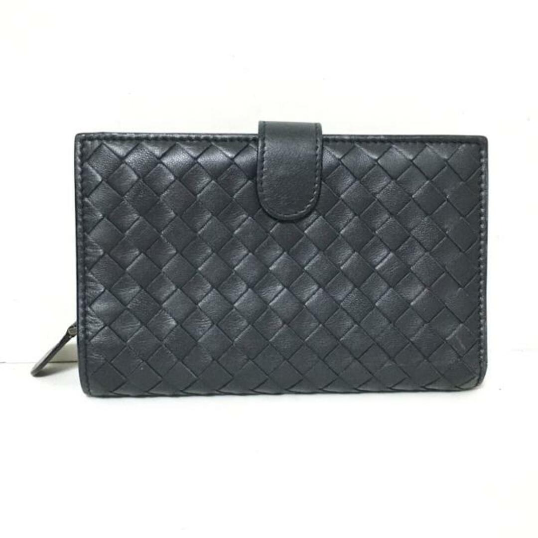 Bottega Veneta(ボッテガヴェネタ)のBOTTEGA VENETA(ボッテガヴェネタ) 2つ折り財布 イントレチャート ネイビー レザー レディースのファッション小物(財布)の商品写真