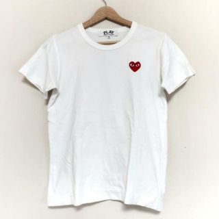 PLAY COMMEdesGARCONS(プレイコムデギャルソン) 半袖Tシャツ サイズM レディース - 白×レッド×黒 クルーネック/刺繍/ハート(Tシャツ(半袖/袖なし))