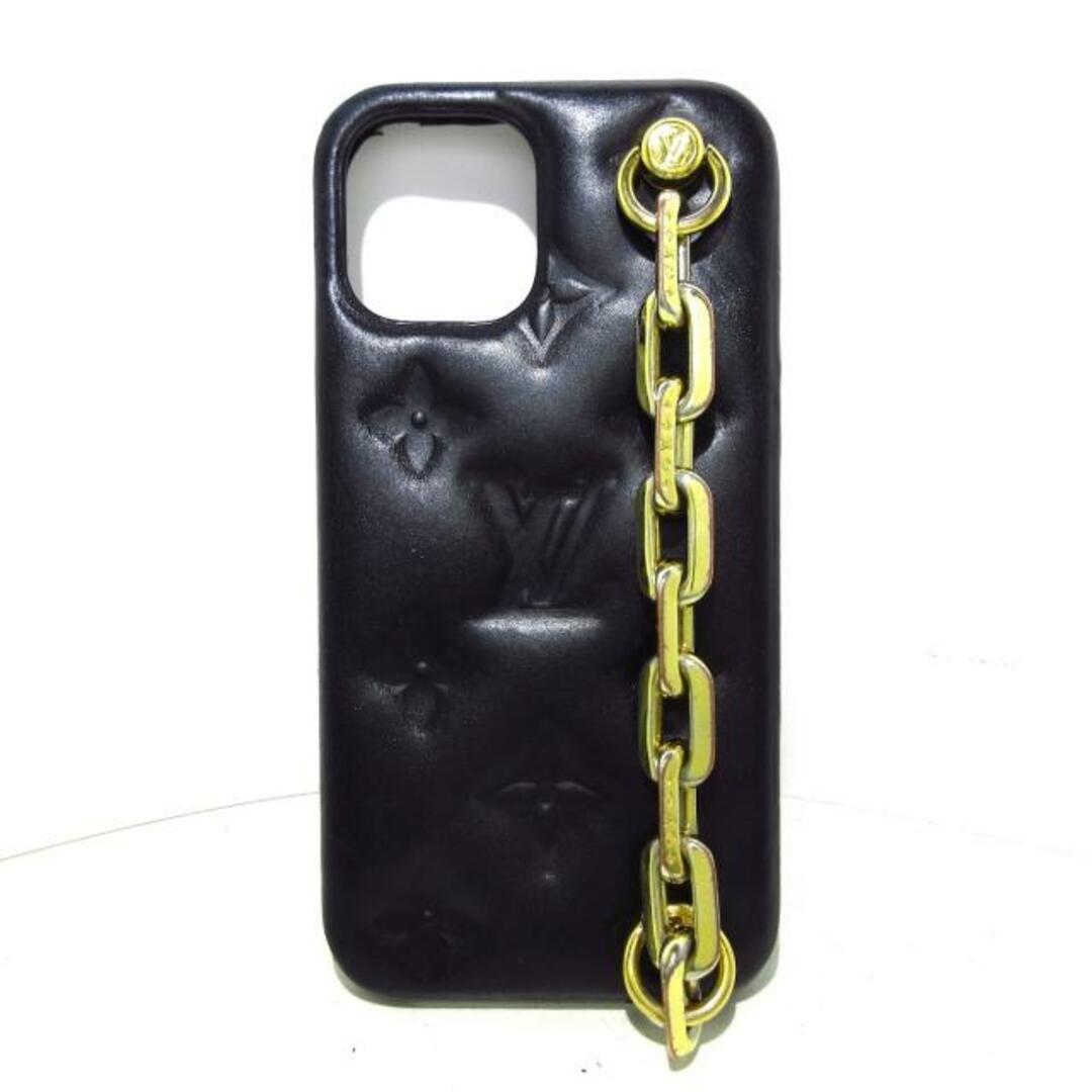 LOUIS VUITTON(ルイヴィトン)のLOUIS VUITTON(ルイヴィトン) 携帯電話ケース クッサン IPHONEバンパークッサン12 M81116 ノワール ラムレザー（皮革の種類：羊革） スマホ/家電/カメラのスマホアクセサリー(モバイルケース/カバー)の商品写真