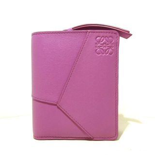 LOEWE - LOEWE(ロエベ) 2つ折り財布美品  パズル コンパクト ジップ ウォレット ピンク ナッパレザー