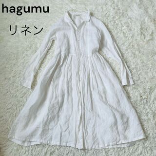 hagumu ハグム　リネン　マキシ　白シャツ　ワンピース(ロングワンピース/マキシワンピース)