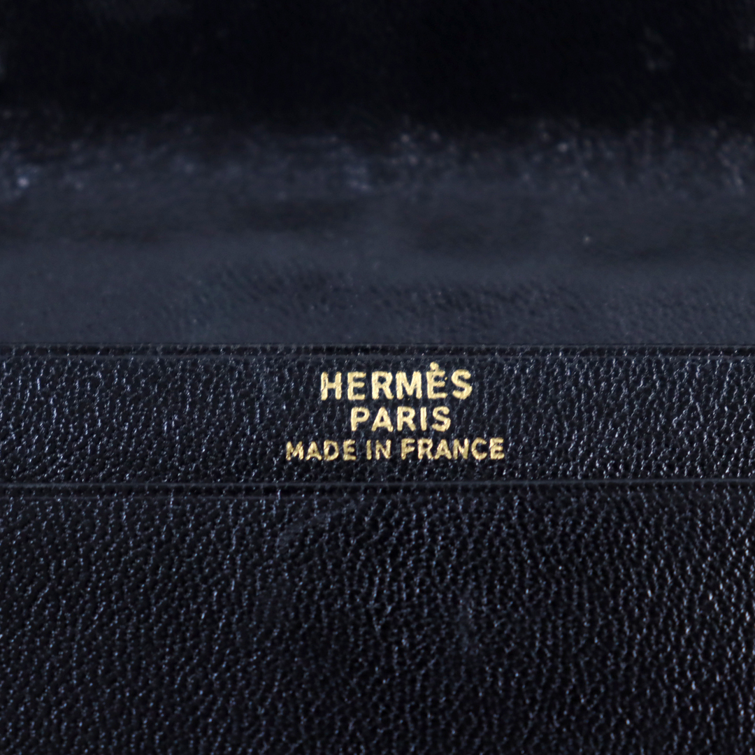 Hermes(エルメス)の良品○HERMES エルメス ヴィンテージ クロコダイル 二つ折り レザーロングウォレット/長財布/札入れ ブラック 箱付き フランス製 メンズのファッション小物(長財布)の商品写真