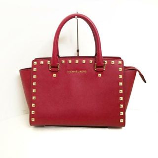 マイケルコース(Michael Kors)のMICHAEL KORS(マイケルコース) ハンドバッグ - ボルドー×ゴールド スタッズ レザー×金属素材(ハンドバッグ)