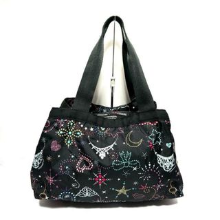 レスポートサック(LeSportsac)のLESPORTSAC(レスポートサック) ショルダーバッグ美品  - 黒×ライトブルー×マルチ レスポナイロン(ショルダーバッグ)