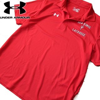 UNDER ARMOUR - 美品 M アンダーアーマー メンズ 半袖ポロシャツ 赤