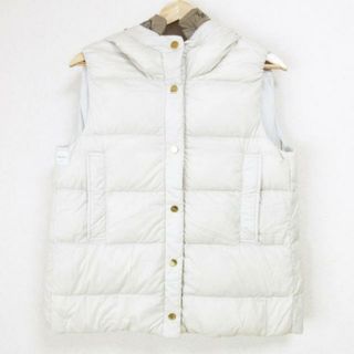 マックスマーラ(Max Mara)のMax Mara(マックスマーラ) ダウンベスト サイズ36(J) レディース - アイボリー×ブラウン The Cube./冬(ダウンベスト)