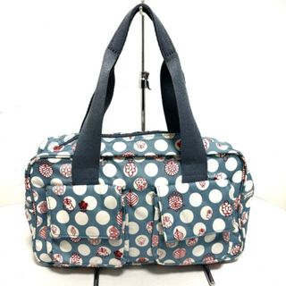 レスポートサック(LeSportsac)のLESPORTSAC(レスポートサック) ハンドバッグ美品  - ブルー×白×レッド ドット柄/花柄 レスポナイロン(ハンドバッグ)