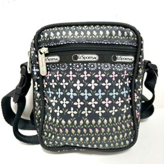 レスポートサック(LeSportsac)のLESPORTSAC(レスポートサック) ショルダーバッグ美品  - ダークグリーン×ピンク×マルチ 花柄/斜めがけ/ミニバッグ レスポナイロン(ショルダーバッグ)