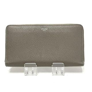 セリーヌ(celine)のCELINE(セリーヌ) 長財布 - グレーベージュ ラウンドファスナー レザー(財布)