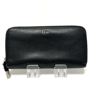 ディオールオム(DIOR HOMME)のDior HOMME(ディオールオム) 長財布 - 黒 ラウンドファスナー レザー(財布)