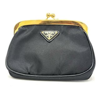 プラダ(PRADA)のPRADA(プラダ) コインケース - 1M1179 黒×ゴールド がま口 ナイロン×レザー×金属素材(コインケース)