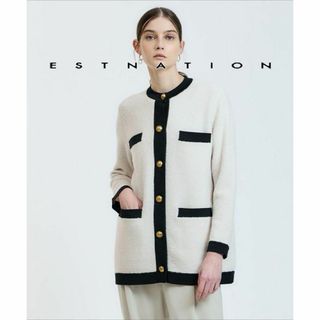 ESTNATION ブークレニットカーディガン 0418