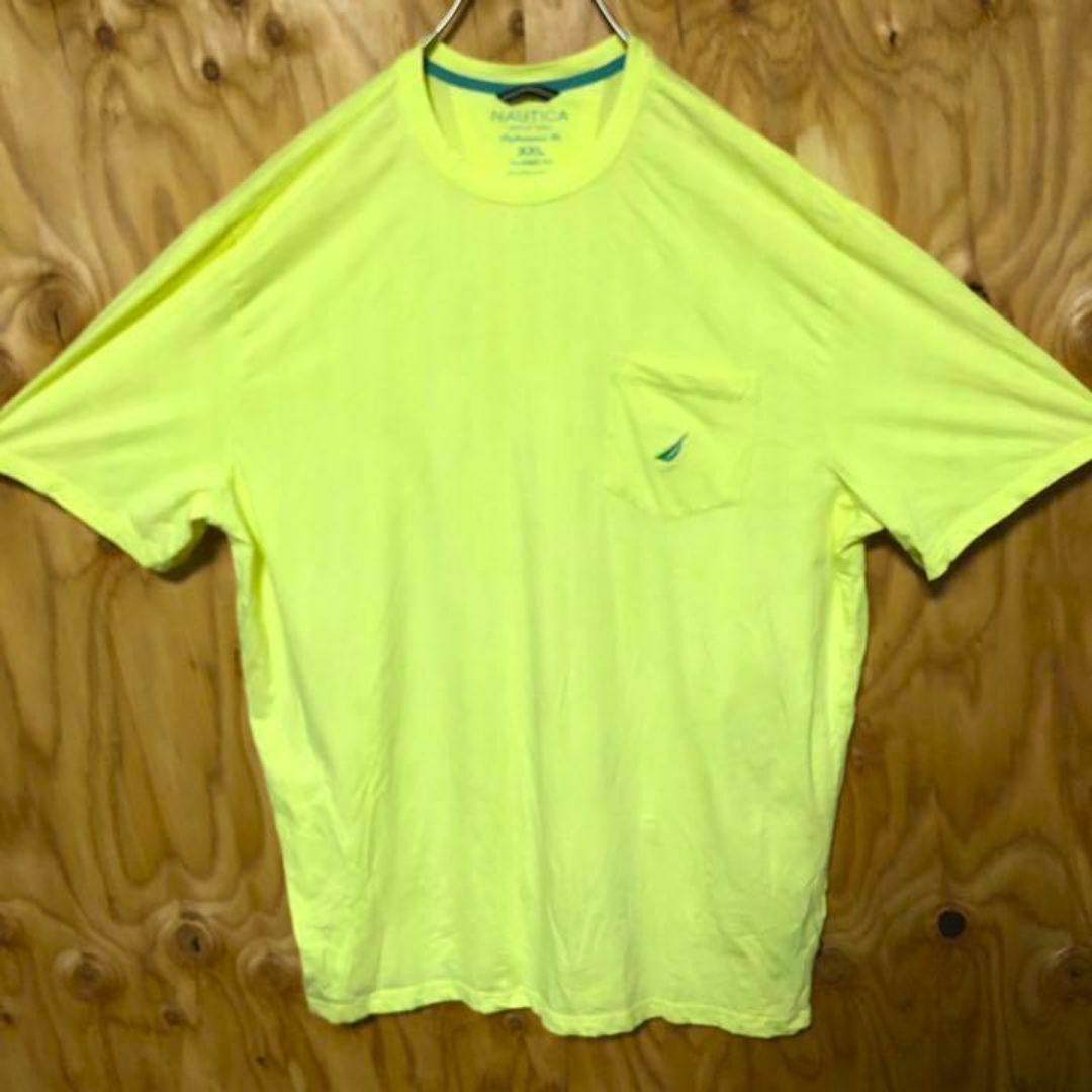 イエロー ワンポイント ノーティカ USA古着 90s 半袖 Tシャツ ポケット メンズのトップス(Tシャツ/カットソー(半袖/袖なし))の商品写真