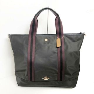 コーチ(COACH)のCOACH(コーチ) ハンドバッグ - CA204 黒×ダークブラウン ナイロン×レザー(ハンドバッグ)