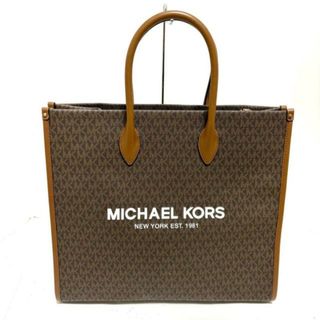 マイケルコース(Michael Kors)のMICHAEL KORS(マイケルコース) トートバッグ美品  - ダークブラウン×ブラウン PVC(塩化ビニール)×レザー(トートバッグ)