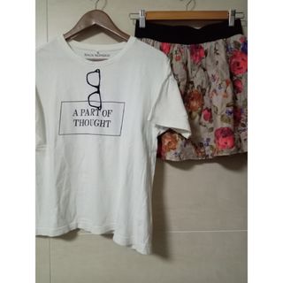 バックナンバー(BACK NUMBER)のチャオパニック　花柄スカート　サイズＭ　ライトオンTシャツ　サイズL　2点！(Tシャツ(半袖/袖なし))