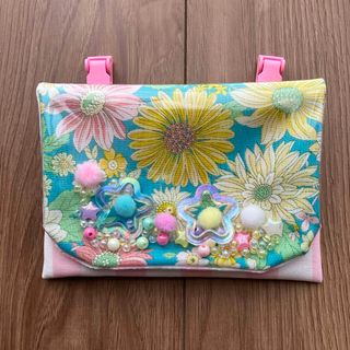 移動ポケット　ハンドメイド　花柄