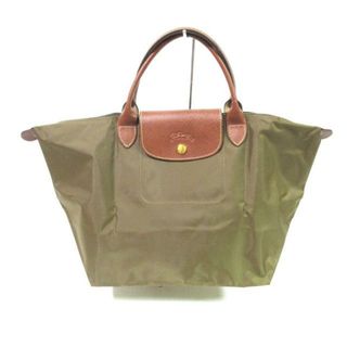 ロンシャン(LONGCHAMP)のLONGCHAMP(ロンシャン) ハンドバッグ新品同様  ル・プリアージュオリジナル カーキ×ブラウン 折りたたみ ナイロン×レザー(ハンドバッグ)