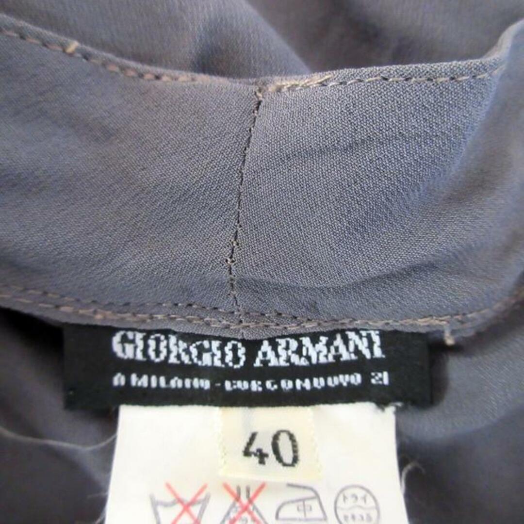 Giorgio Armani(ジョルジオアルマーニ)のGIORGIOARMANI(ジョルジオアルマーニ) 長袖シャツブラウス サイズ40 M レディース - ダークグレー シルク/肩パッド レディースのトップス(シャツ/ブラウス(長袖/七分))の商品写真