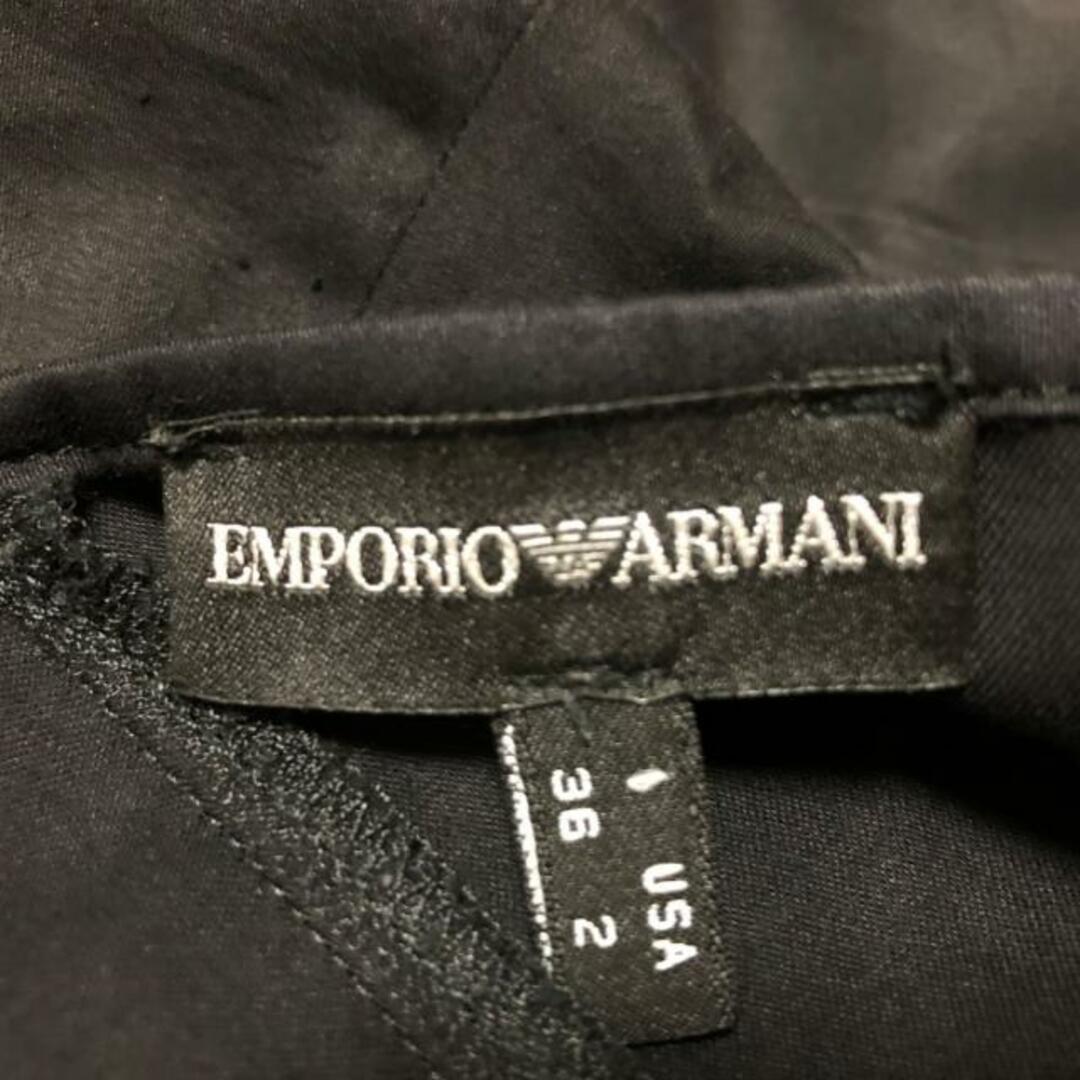 Emporio Armani(エンポリオアルマーニ)のEMPORIOARMANI(エンポリオアルマーニ) ワンピース サイズ36 S レディース - 黒 Vネック/半袖/ひざ丈 レディースのワンピース(その他)の商品写真