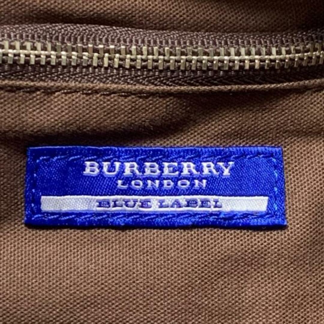 BURBERRY BLUE LABEL(バーバリーブルーレーベル)のBurberry Blue Label(バーバリーブルーレーベル) ハンドバッグ - ボルドー×白×マルチ チェック柄 ナイロン×レザー レディースのバッグ(ハンドバッグ)の商品写真