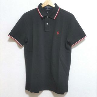 ポロラルフローレン(POLO RALPH LAUREN)のPOLObyRalphLauren(ポロラルフローレン) 半袖ポロシャツ サイズM メンズ - 黒×レッド×白(ポロシャツ)