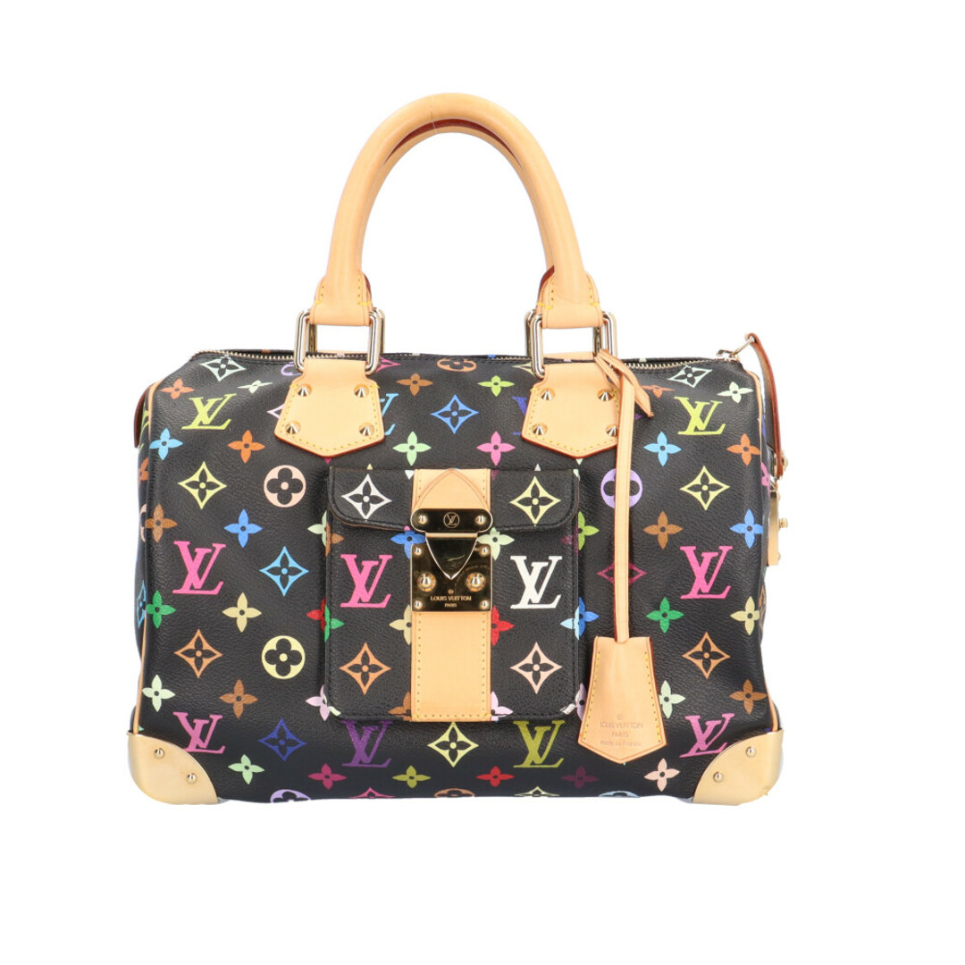 LOUIS VUITTON(ルイヴィトン)のルイヴィトン スピーディ30 モノグラムマルチカラー ハンドバッグ モノグラムマルチカラー M92642 ブラック レディース LOUIS VUITTON  中古 レディースのバッグ(ハンドバッグ)の商品写真